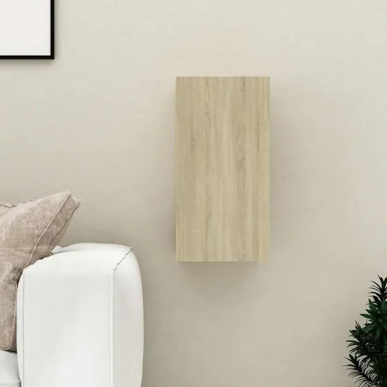 vidaXL væghængt tv-bord 30,5x30x60 cm Sonoma-eg