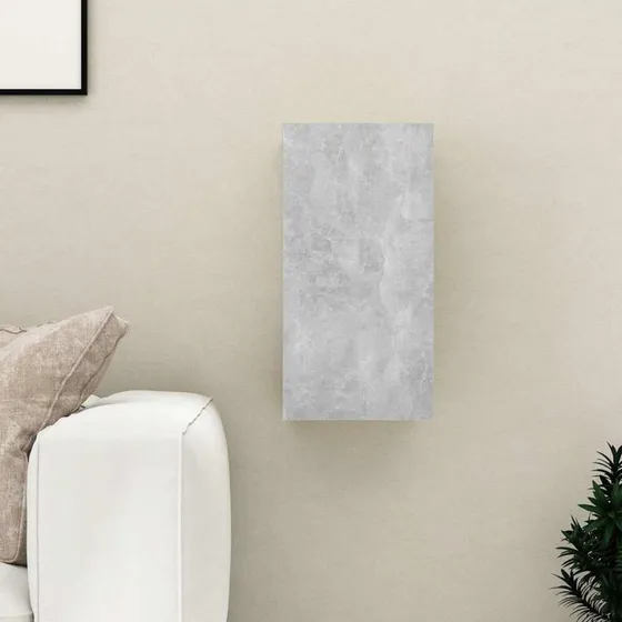 vidaXL væghængt tv-bord 30,5x30x60 cm konstrueret træ (betongrå)