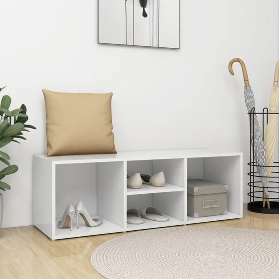 vidaXL skoreol 105x35x35 cm hvid (konstrueret træ)