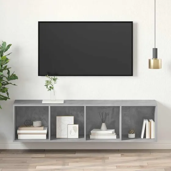 vidaXL væghængt tv-skab 37x37x142,5 cm konstrueret træ betongrå