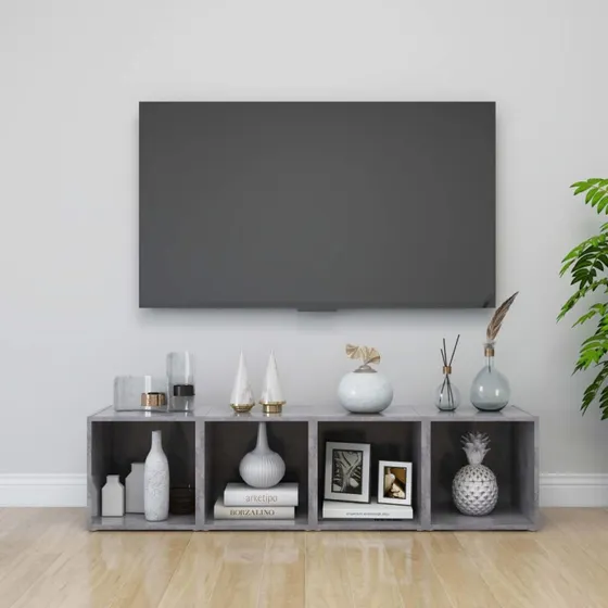 vidaXL TV-borde 4 stk. 37x35x37 cm konstrueret træ, betongrå