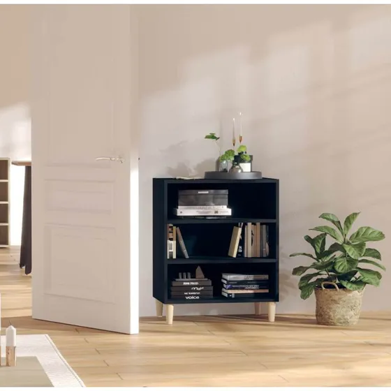 vidaXL skænk 57x35x70 cm konstrueret træ, sort