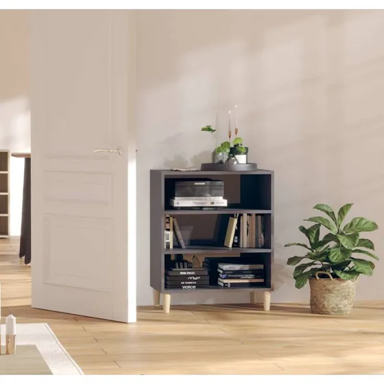 vidaXL skænk 57x35x70 cm konstrueret træ grå højglans