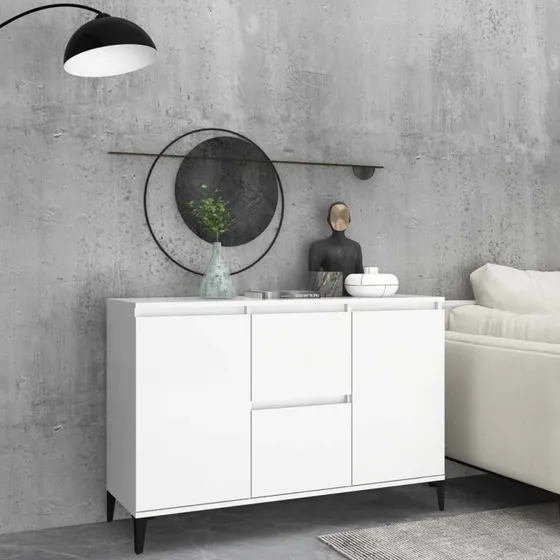 vidaXL skænk 102x35x70 cm konstrueret træ hvid