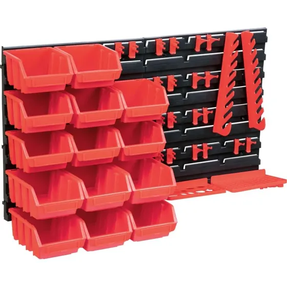 vidaXL opbevaringsst 39 dele med vgpaneler, rd/sort