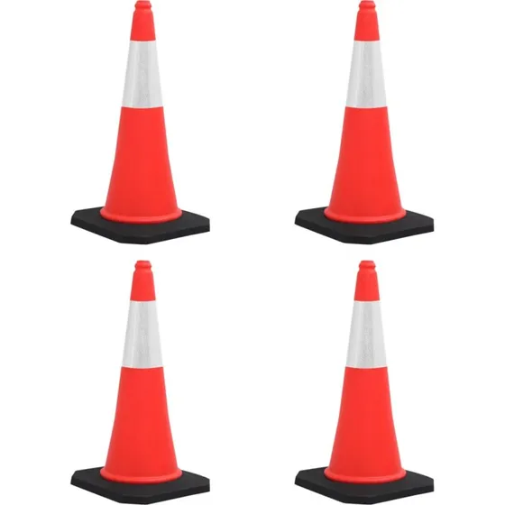 vidaXL trafikkegler 4 stk. 75 cm med refleks og tung bund