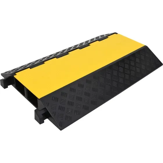 vidaXL kabelbro 2 kanaler 90 cm gummi gul