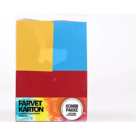 Karton mix 100 ark - 7 farver