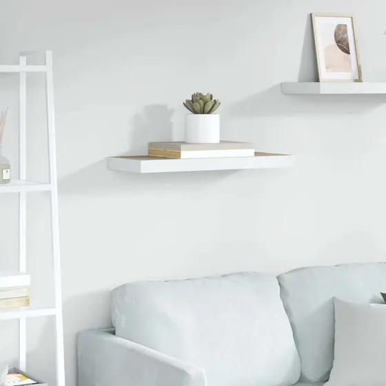 vidaXL væghylde MDF 60x23,5x3,8 cm egetræ/hvid