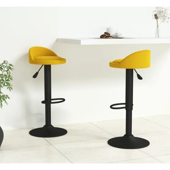 vidaXL barstole 2 stk. fløjl gul