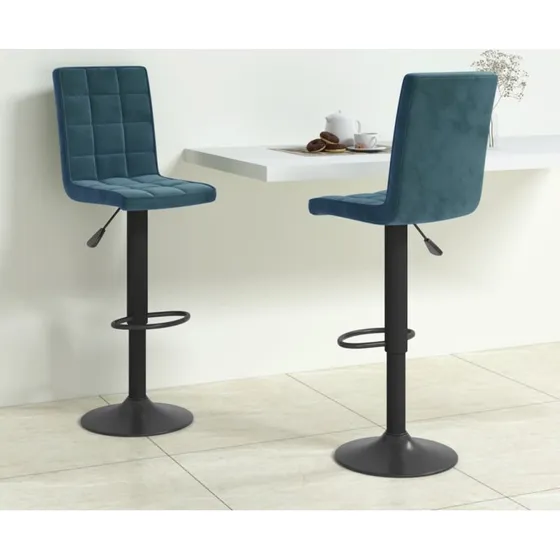 vidaXL barstole 2 stk fljl bl, justerbar & 360