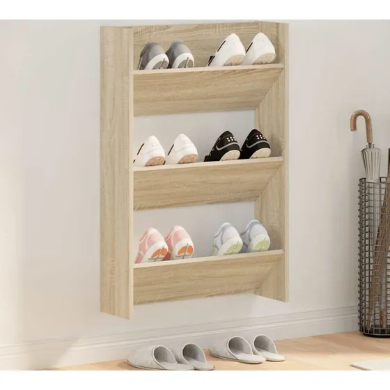 vidaXL væghængt skoskab 60x18x90 cm – sonoma-eg