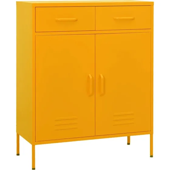 vidaXL opbevaringsskab 80x35x101,5 cm stål sennepsgul