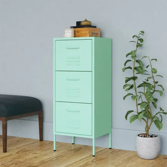 vidaXL opbevaringsskab i stål 42,5x35x101,5 cm – mintgrøn