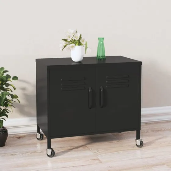 vidaXL opbevaringsskab 60x35x56 cm stål sort