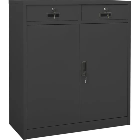 vidaXL kontorskab 90x40x102 cm stål antracitgrå
