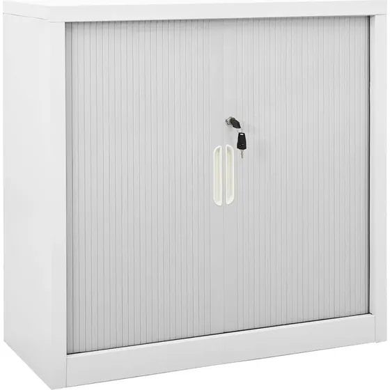 vidaXL skab med skydelåger 90x40x90 cm - stål/grå