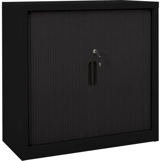 vidaXL skab med skydelåger 90x40x90 cm stål sort