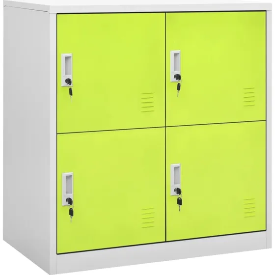 vidaXL skab 90x45x92,5 cm stål lysegrå/grøn