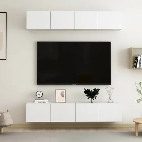 vidaXL TV-skabe 4 stk. 80x30x30 cm hvid
