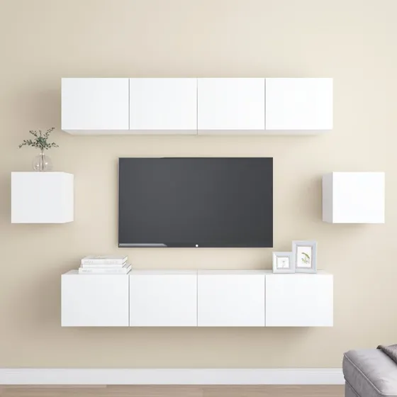 TV-skabssæt 6 dele 100 cm - hvid