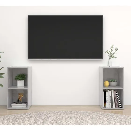 vidaXL TV-skabe 2 stk. 72x35x36,5 cm konstrueret træ – betongrå