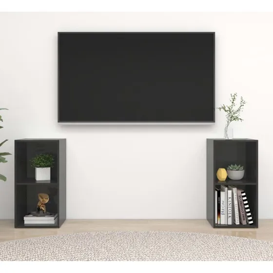 vidaXL TV-skabe 2 stk. 72x35x36,5 cm, grå højglans