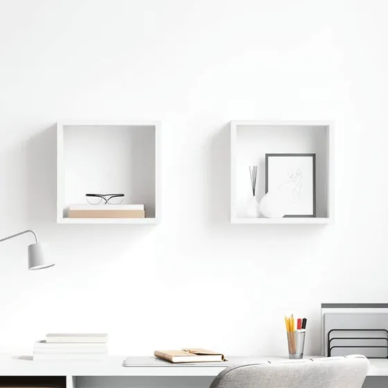 vidaXL kubeformede væghylder 2 stk. 30x15x30 cm hvid
