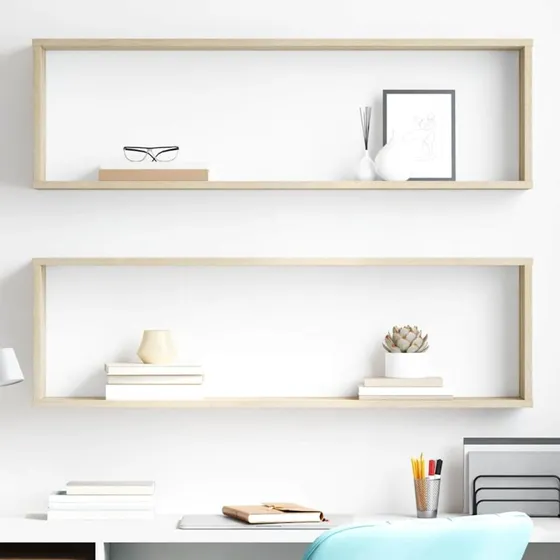 vidaXL væghylder kube 2 stk. 100x15x30 cm sonoma-eg