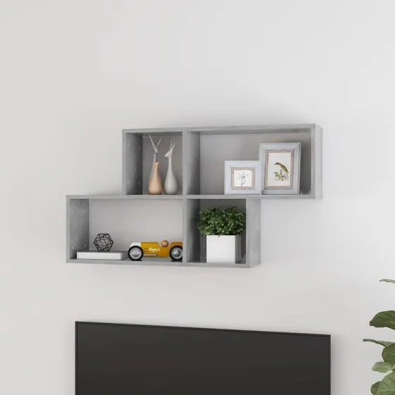 vidaXL væghylde 100x18x53 cm konstrueret træ – betongrå