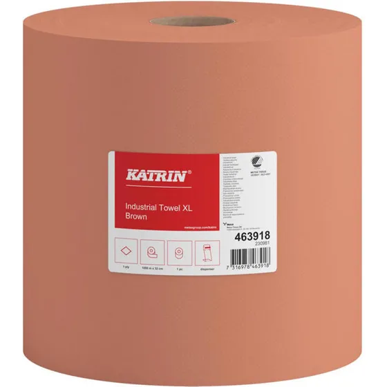 Katrin XL 1200 1-lags industrirulle Ø37 cm 1000 m genbrugsbrun