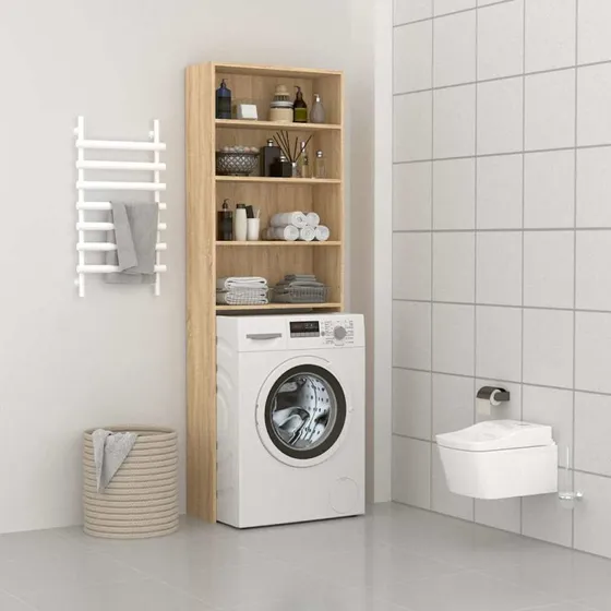 vidaXL vaskemaskineskab 64x24x190 cm Sonoma-eg