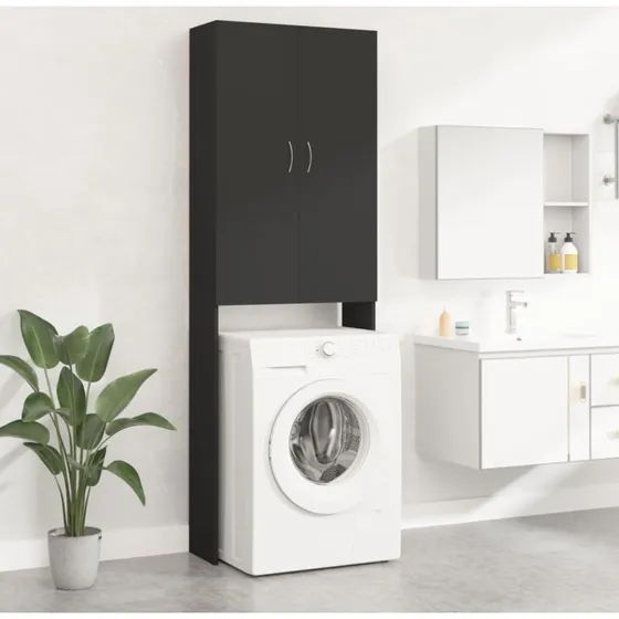 vidaXL vaskemaskineskab 64x25,5x190 cm sort