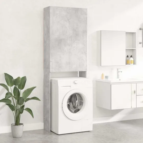 vidaXL vaskemaskineskab 64x25,5x190 cm – betongrå
