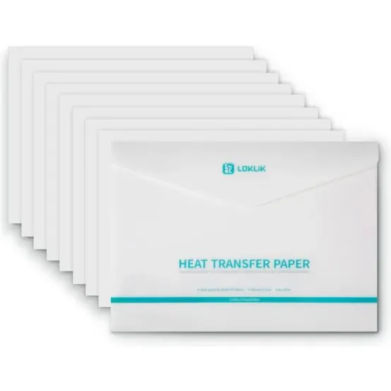 LOKLiK varmeoverførselspapir til mørkt stof, 8 stk (A4)