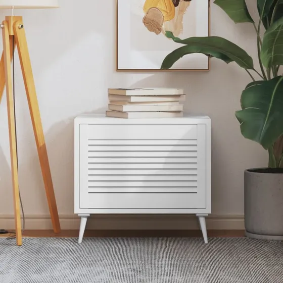 vidaXL skabslge 39,5x59,4 cm lameldesign massivt fyrretr hvid