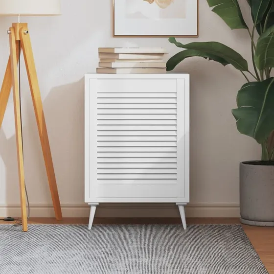 vidaXL skabslge 61,5x49,4 cm lameldesign, massivt fyrretr, hvid