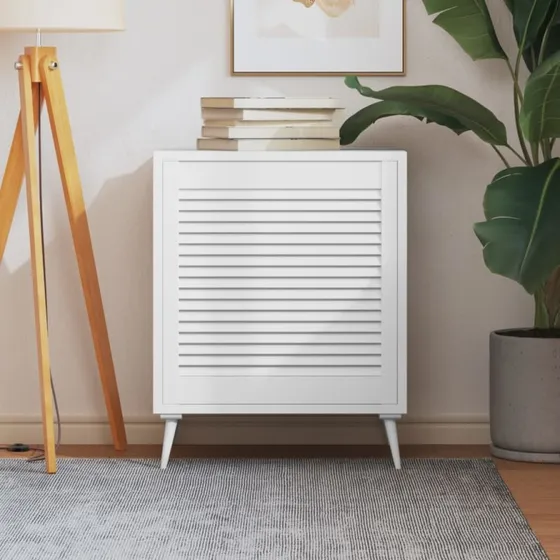 vidaXL skabslge 61,5x59,4 cm lamel massivt fyrretr, hvid