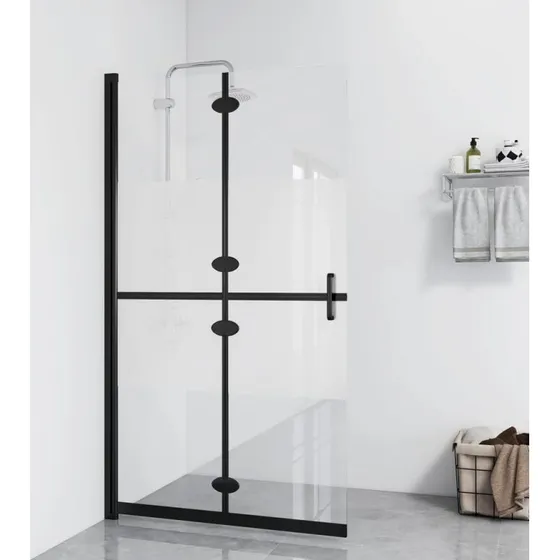 vidaXL foldbar brusevg 80x190 cm halvt matteret 5 mm sikkerhedsglas