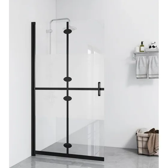 vidaXL foldbar brusevæg 100x190 cm halvt matteret sikkerhedsglas