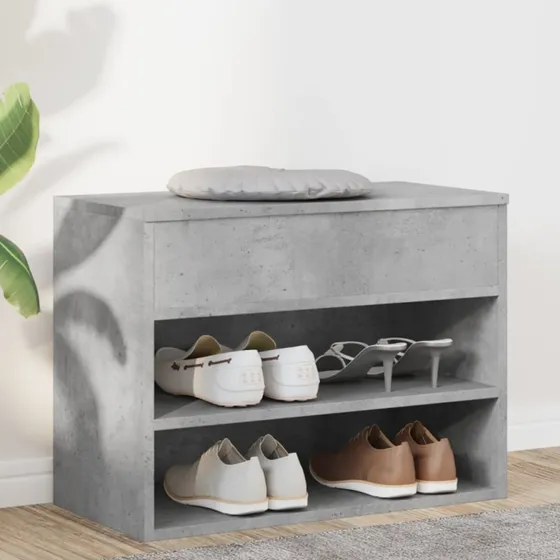 vidaXL skobænk 60x30x45 cm konstrueret træ – betongrå