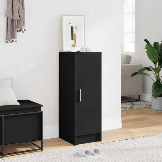 vidaXL skoskab 32x35x92 cm konstrueret træ, sort