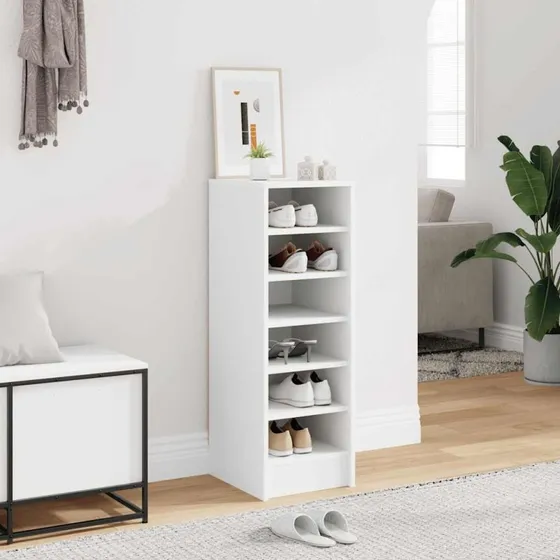 vidaXL skoreol i konstrueret træ 31,5x35x90 cm - hvid