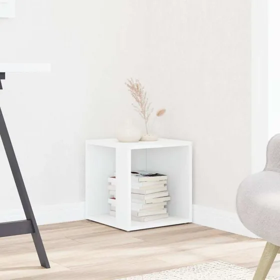 vidaXL sidebord 33x33x34,5 cm konstrueret træ hvid