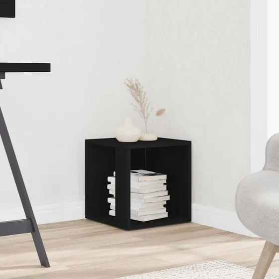 vidaXL sidebord 33x33x34,5 cm konstrueret træ – sort