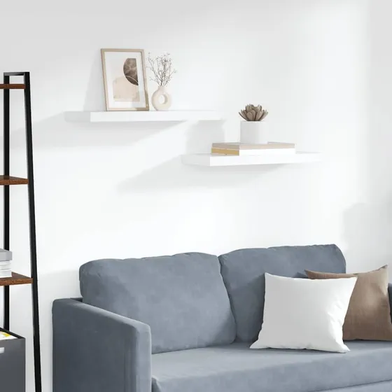 vidaXL Væghylder 2 stk. 60x23,5x3,8 cm MDF hvid