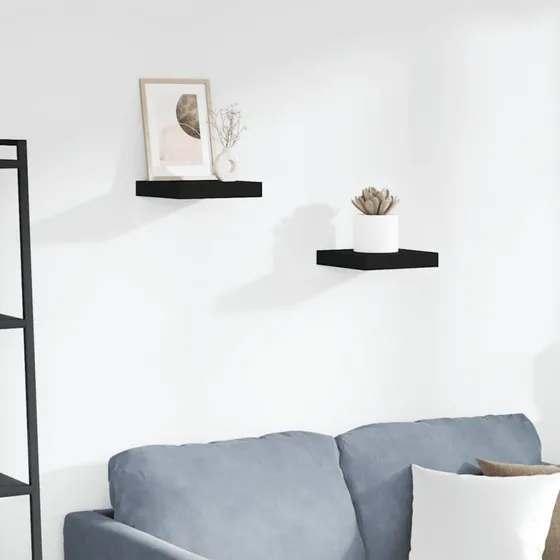 vidaXL væghylder 2 stk. 23x23,5x3,8 cm MDF sort