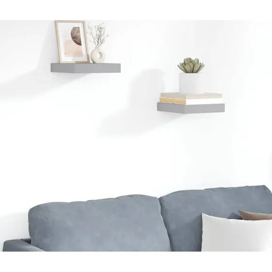 vidaXL væghylder 2 stk. 23x23,5x3,8 cm MDF grå