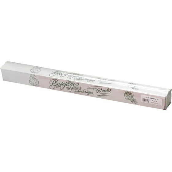 Cellofan Gavefolie klar 60 cm x 50 m i afrivningsæske