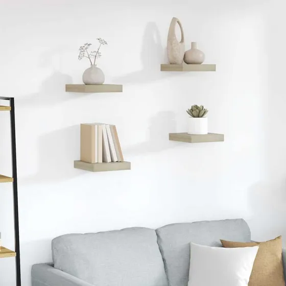 vidaXL Væghylder 4 stk 23x23,5x3,8 cm MDF – Egetræs